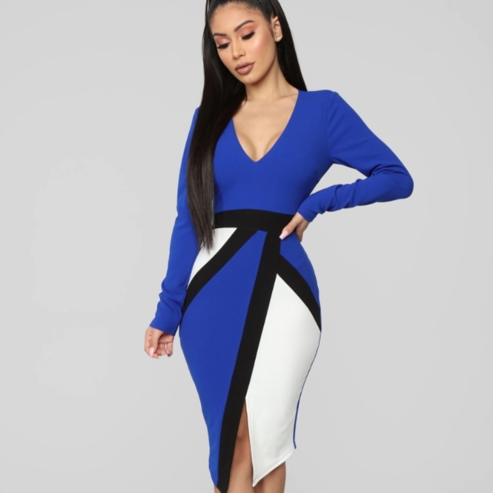 Fashion Nova Stay Solid Colorblock Dress